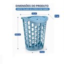 Ver mais imagens de Cesto Organizador Brinquedos Azul Grande 40 Litros Porta Treco Roupa Suja Telado 40L Quarto Lavander