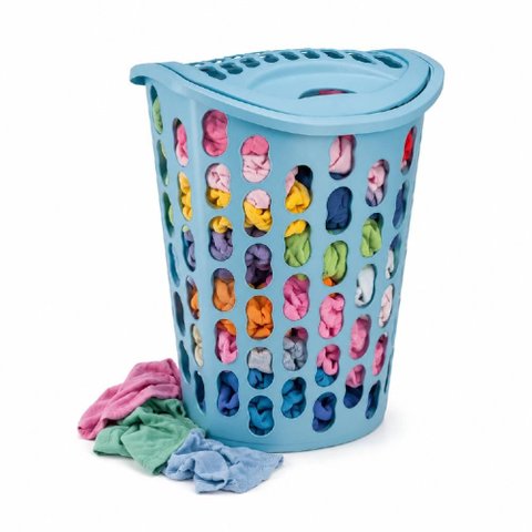 Cesto Organizador Brinquedos Azul Grande 40 Litros Porta Treco Roupa Suja Telado 40L Quarto Lavander