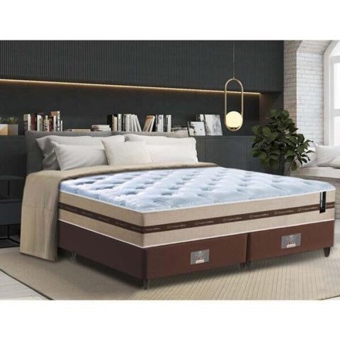 Cama Box Super King CAMA INBOX  (Colchão + ) de Molas Cama In Smart Pró 193x203x60 Bege