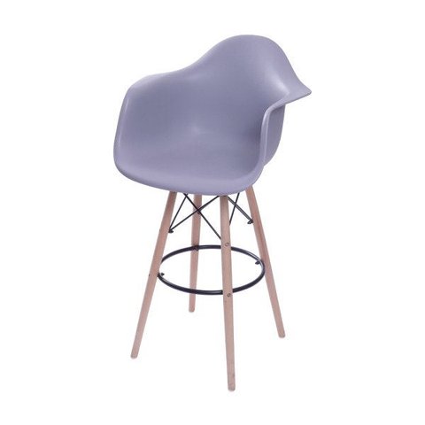 Banqueta DKR Charles Eames Wood PP com Braço - Or Design - Cinza