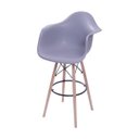 Ver imagem 1 de Banqueta DKR Charles Eames Wood PP com Braço - Or Design - Cinza