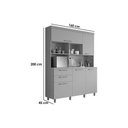 Ver imagem 3 de Cozinha Compacta Nobreza com 5 Portas e 2 Gavetas 160cm Carvalho Cinza