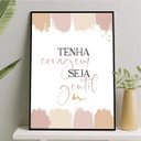Ver imagem 1 de Quadro Tenha Coragem Seja Gentil 24x18cm:Madeira branca