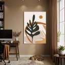Ver imagem 1 de Quadro Decorativo Folha Verde 70x50cm Mold Preta
