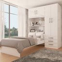 Ver imagem 1 de Guarda-Roupa Solteiro com Cama Liverpool 4 Portas 3 Gavetas Branco - Panorama Móveis