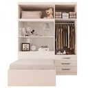 Ver imagem 3 de Guarda-Roupa Solteiro com Cama Liverpool 4 Portas 3 Gavetas Branco - Panorama Móveis