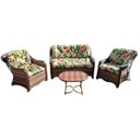 Ver imagem 1 de Conjunto de Sofá Fibra Sintética Melo Promo - 1 Sofá 2 Lugares + 2 Poltronas + 1 Mesa Centro - Tecido Saqua