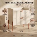 Ver imagem 6 de Mesa de Cabeceira Moriah 60cm Off White Luxo MDF Ripado Industrial Pés Ferro Cobre