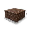 Ver imagem 2 de Conjunto de Sofá Fibra Sintética Quadrado - 1 Sofá 2 Lugares + 2 Poltronas + 1 Mesa Centro - Tecido Alanta