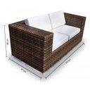 Ver imagem 5 de Conjunto de Sofá Fibra Sintética Quadrado - 1 Sofá 2 Lugares + 2 Poltronas + 1 Mesa Centro - Tecido Duna Cr