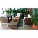 Ver imagem 2 de Conjunto de Sofá Fibra Sintética Quadrado - 1 Sofá 2 Lugares + 2 Poltronas + 1 Mesa Centro - Tecido Duna Cr