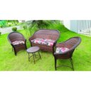 Ver imagem 2 de Conjunto de Sofá Fibra Sintética Bali Promo - 1 Sofá 2 Lugares + 2 Poltronas + 1 Mesa Centro - Tecido Santa