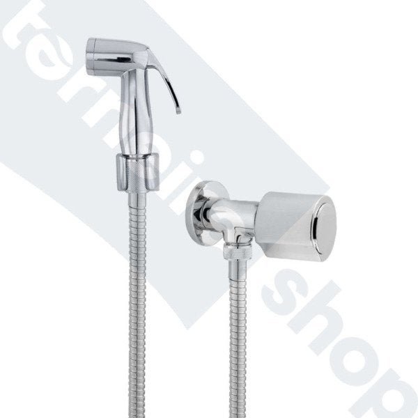 Ducha Higiênica Completa Registro Metal 1/4V Flexível Inox 1,20 M Gatilho e Suporte ABS Volante C40 - 3