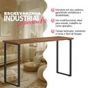 Ver imagem 3 de Mesa Escrivaninha Aparador 1,20m Industrial Ferro e Madeira para Home Office e Estudo - Canela