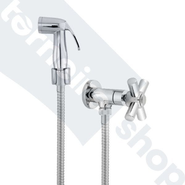 Ducha Higiênica Completa Registro Metal 1/4V Flexível Inox 1,20 M Gatilho e Suporte ABS Cruzeta C64 - 3