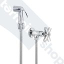 Ver imagem 3 de Ducha Higiênica Completa Registro Metal 1/4V Flexível Inox 1,20 M Gatilho e Suporte ABS Cruzeta C64