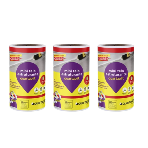 Kit 3 Tela Estruturante Impermeabilizante 21cm 5m Quartzolit