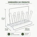 Ver imagem 2 de Escorredor Porta Copos Mesa Bancada Metalico Cromado 8 Lugares Organizador Tacas Bar Cozinha Gourmet