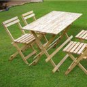 Ver imagem 1 de Conjunto Mesa 4 Cadeiras Dobráveis 120cm x 60cm Espresso Móveis Bege