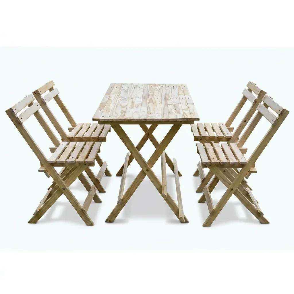 Ver imagem 5 de Conjunto Mesa 4 Cadeiras Dobráveis 120cm x 60cm Espresso Móveis