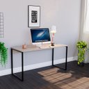 Ver imagem 1 de Mesa Escritório Reta 120cm Martinucci Iron Irmr1260Cbcbp Home Office Carvalho Bruma