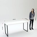 Ver imagem 6 de Mesa Escritório Reta 150cm Martinucci Iron Irmr1560Bbp Home Office Branca