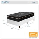 Ver imagem 2 de Cama Box Branca + Colchão Solteiro King Bariloche Preto Molas Ensacadas One Face 96x203x63cm