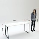 Ver imagem 5 de Mesa Escritório Reta 150cm Martinucci Iron Irmr1560Cbcbp Home Office Carvalho Bruma