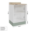 Ver imagem 3 de Balcão 2 Portas 60cm com Tampo Arizona CabeCasa MadeiraOriginals Verde/Menta/Branco