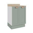 Ver imagem 2 de Balcão 2 Portas 60cm com Tampo Arizona CabeCasa MadeiraOriginals Verde/Menta/Branco