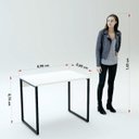 Ver imagem 4 de Mesa Escritório Reta 90cm Martinucci Iron Irmr0960Bbp Home Office Branca