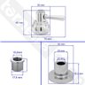 Acabamento para Registro Deca e Similares 1/2", 3/4" e 1" Luxsanit Alavanca C80 - 3