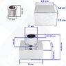 Acabamento para Registro Deca e Similares Design Quadrado Cubo Metal 1/2", 3/4" e 1" Luxsanit C99 - 5