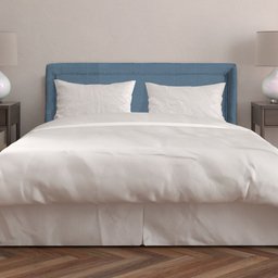 Cabeceira Para Cama Box Stela Linho Casal Azul - 1