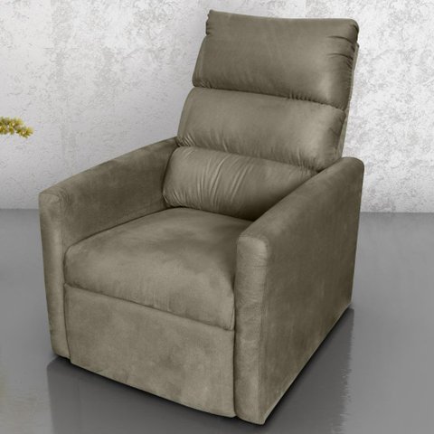 Poltrona do Papai Reclinável Maia Suede Cappuccino