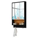 Ver imagem 2 de Armário de Banheiro Aéreo Espelheira com Porta Nicho:preto/nature