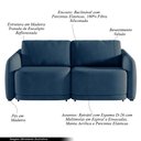 Ver imagem 3 de Sofá Cama Modulado Retrátil e Reclinável Decorativo Varsóvia 216cm Veludo Azul Marinho G33 - Gran Be