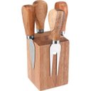 Ver imagem 1 de Conjunto de 5 Peças para Queijo em Aço Inox e Madeira
