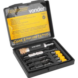 Kit Jogo Bits Ponteiras Brocas Escariadoras 11pçs 1/4 Vonder - 1