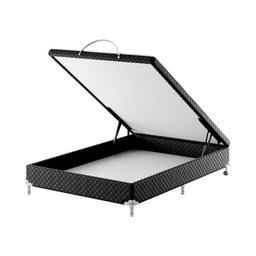 Base Box Baú Casal Spubio Spu + Incofal Preto 138x188x40cm - 2