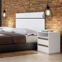 Ver imagem 1 de Mesa de Cabeceira 100% MDF2 Gavetas 1 Nicho Branco