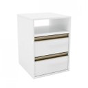 Ver imagem 2 de Mesa de Cabeceira 100% MDF2 Gavetas 1 Nicho Branco