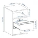 Ver imagem 4 de Mesa de Cabeceira 100% MDF2 Gavetas 1 Nicho Branco