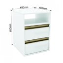 Ver imagem 3 de Mesa de Cabeceira 100% MDF2 Gavetas 1 Nicho Branco