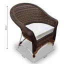 Ver imagem 2 de Conjunto de Poltronas Fibra Sintética Bali Alumínio - 4 Poltronas + 1 Mesa Centro - Tecido Duna Cru