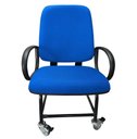 Ver imagem 2 de Cadeira Giratória Plus Size Maxx Reforçada até 180 kg Rodinha com Trava Js Azul