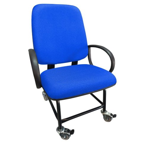 Cadeira Giratória Plus Size Maxx Reforçada até 180 kg Rodinha com Trava Js Azul