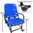 Ver imagem 5 de Cadeira Giratória Plus Size Maxx Reforçada até 180 kg Rodinha com Trava Js Azul