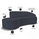Ver imagem 3 de Sofá 4 Lugares Curvo Sala de Estar Living Firenze Direito D02 Linho Chumbo 280 cm D-465 - Lyam