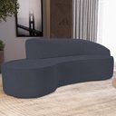Ver imagem 2 de Sofá 4 Lugares Curvo Sala de Estar Living Firenze Direito D02 Linho Chumbo 280 cm D-465 - Lyam